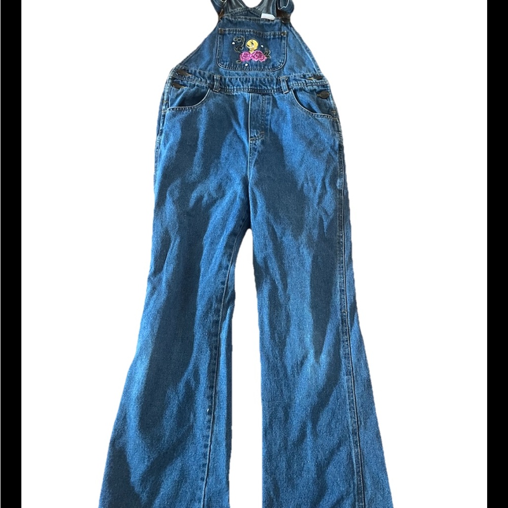 Vintage Girls Size 10/12 Tweety Bird Overalls Y2K 2001 Looney Tunes
